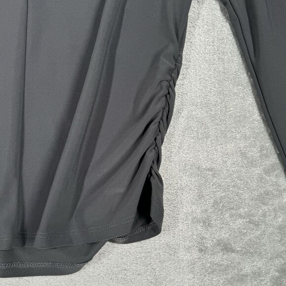 Clara Sunwoo Shirt Women XS Gray Ruched Slinky Office Preppy Neutral Minimalist - Picture 5 of 8